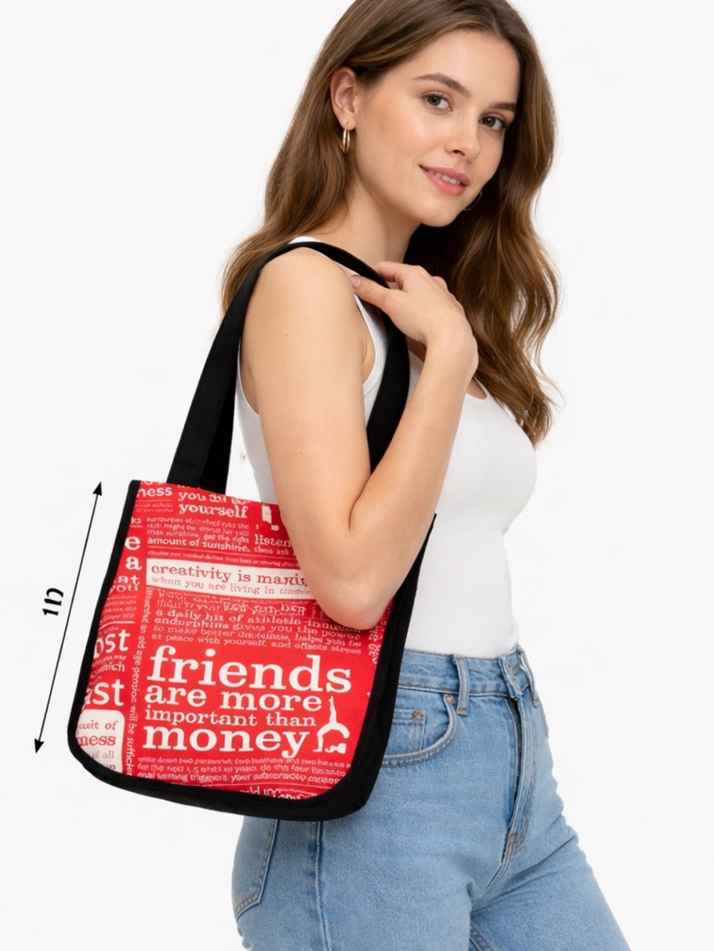 Lululemon Reusable Tote Bag Red Black Grocery Gym Shopper